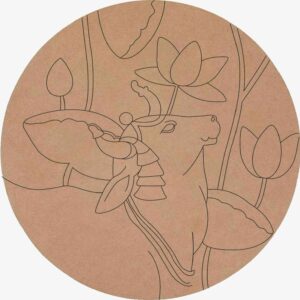 Vrindavan Grace – Wooden Krishna Panel