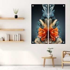 Floral Mirage – Dual Panel Abstract Wall Art