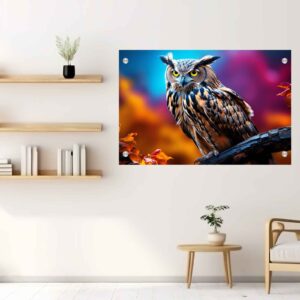 Mystic Gaze – Owl in Autumn Wall Art